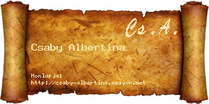 Csaby Albertina névjegykártya